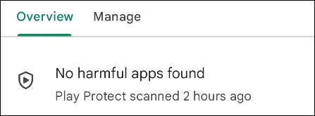 “No Harmful Apps Found”