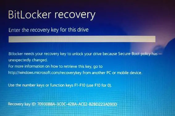 Tìm giá trị BitLocker Recovery Key ID
