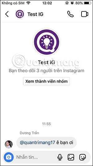 Nhắn tin nhóm Instagram