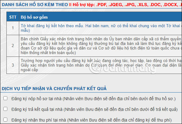 Hồ sơ kết hôn online trên Cổng Dịch vụ công Quốc gia