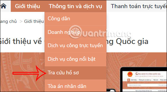 Tra cứu hồ sơ trên Cổng Dịch vụ công Quốc gia