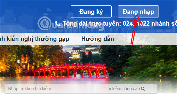 Đăng nhập Cổng dịch vụ công Hà Nội