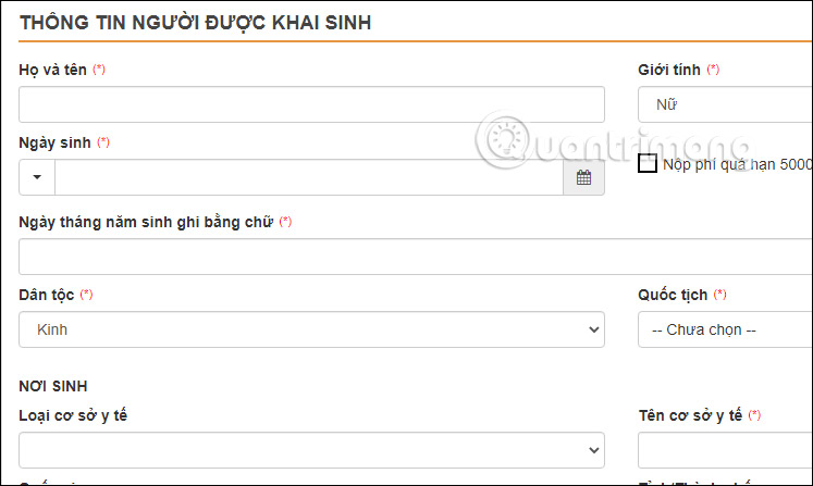 Điền thông tin cá nhân trên Cổng dịch vụ công Hà Nội