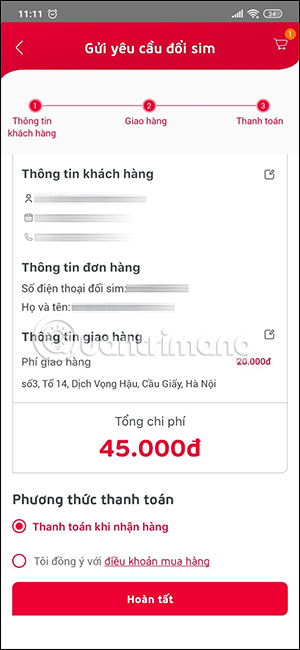 Nhận sim Viettel tại cửa hàng