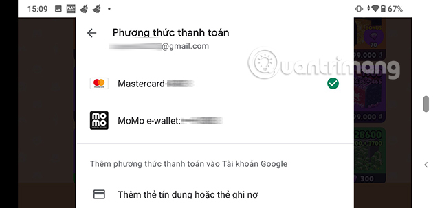 Lựa chọn phương thức thanh toán
