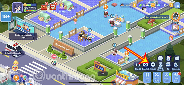 Nhấn vào mục Cài đặt.