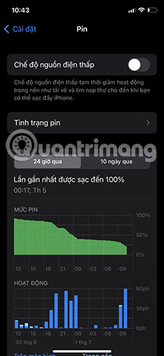 Chọn Tình trạng pin