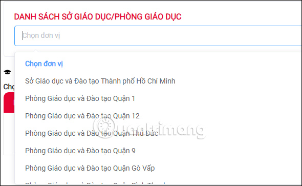 Chọn địa phương tuyển sinh lớp 1 TP.HCM