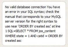 Thông báo lỗi từ MySQL – Apache