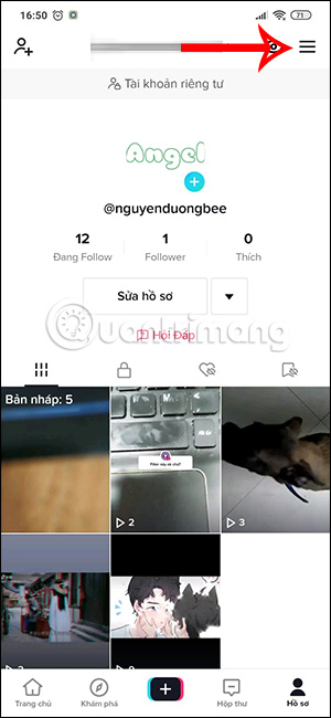 Tùy chọn trên TikTok