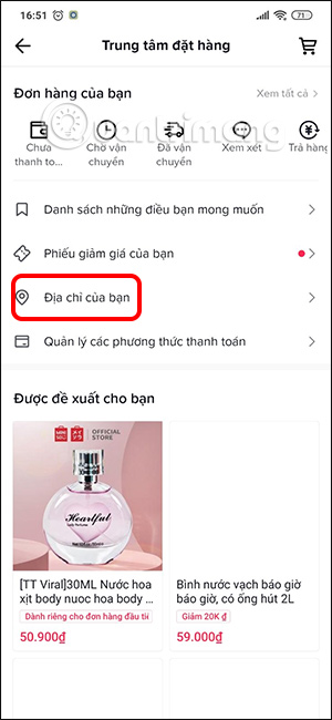 Thêm địa chỉ trên TikTok Shop