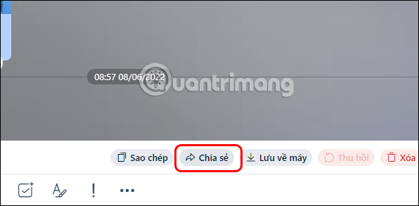 Chọn chia sẻ các tin nhắn trên Zalo PC