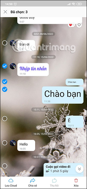 Chọn nhiều tin nhắn Zalo