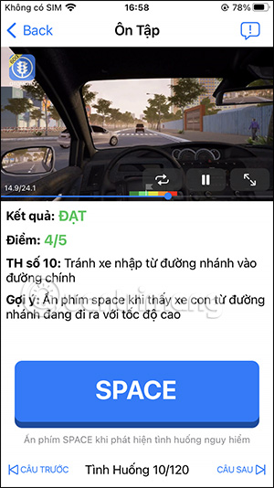 Điểm thi cho từng câu hỏi