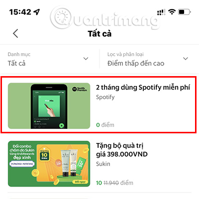 2 tháng dùng Spotify miễn phí xuất hiện trên cùng