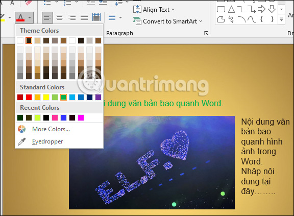 Chỉnh nội dung trong PowerPoint