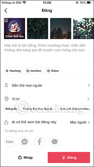 Đăng video lên TikTok