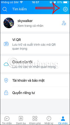 Cài đặt trên Zalo