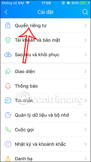 Quyền riêng tư trên Zalo