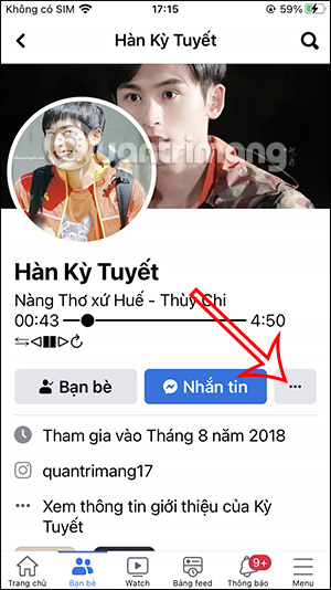 Tùy chọn tài khoản Facebook 