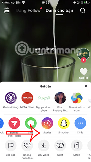 Chia sẻ video trên Story Instagram 
