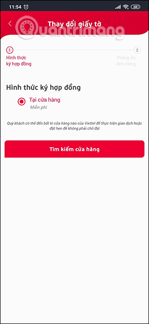 Tìm cửa hàng làm thủ tục