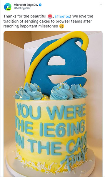 Bánh kem Mozilla tặng Firefox