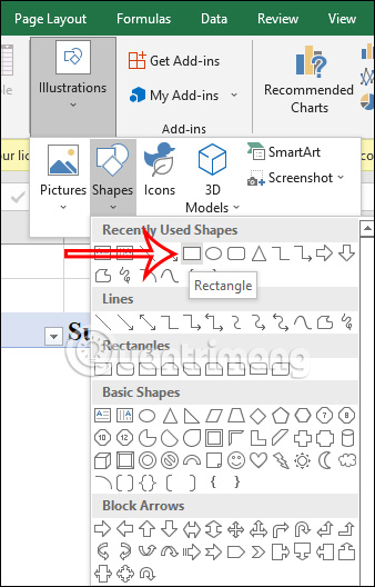 Tạo hình khối trên Excel