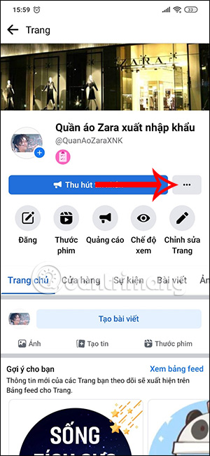 Tùy chọn Fanpage 