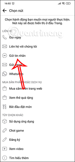 Nhấn chọn nút Gửi tin nhắn