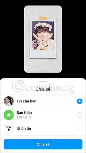 Đăng video filter Polaroid Instagram