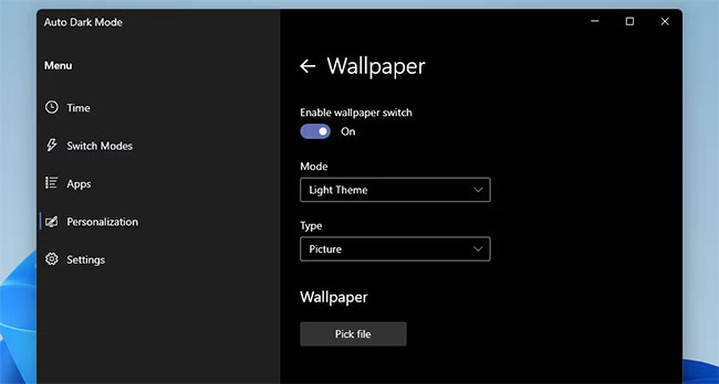 Bật cài đặt Enable wallpaper switch