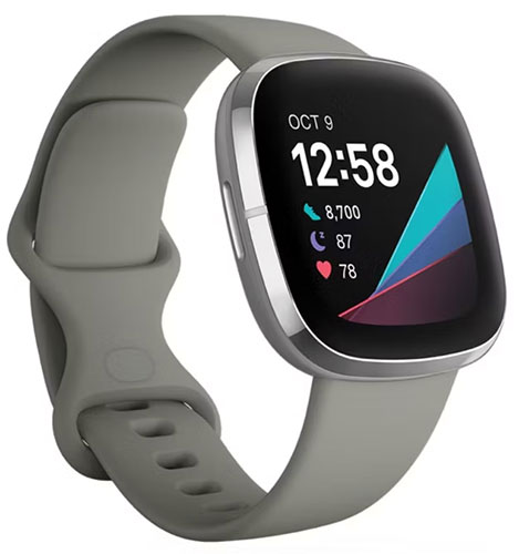 Đồng hồ thông minh Fitbit Sense bằng thép không gỉ màu xám bạc