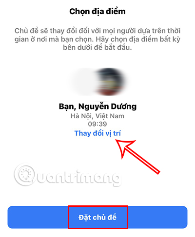 Nhấn Đặt chủ đề để hoàn tất quá trình cài đặt theme mới cho Messenger