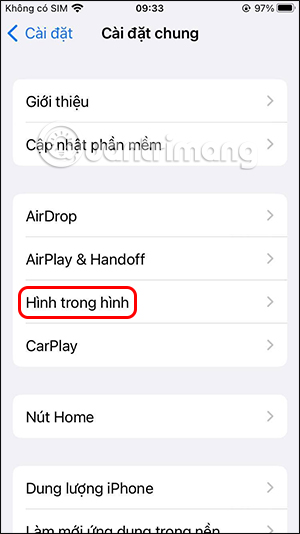 Tính năng hình trong hình trên iPhone