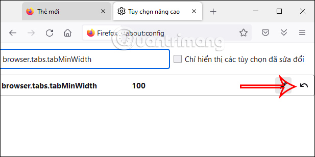 Rest kích thước tab 