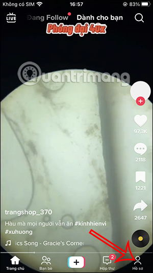 Truy cập Hồ sơ TikTok