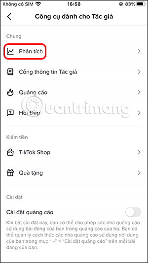 Xem phân tích hồ sơ TikTok