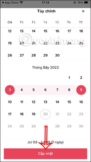 Cập nhật thời gian