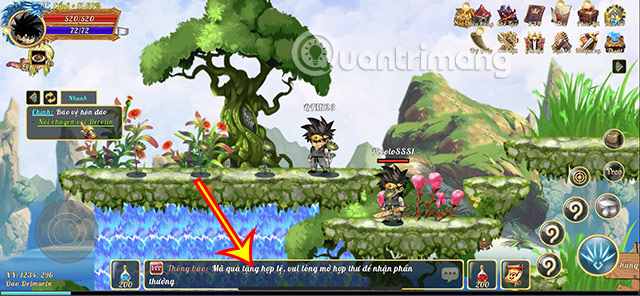 Nhấn vào khung chat tại giao diện chính