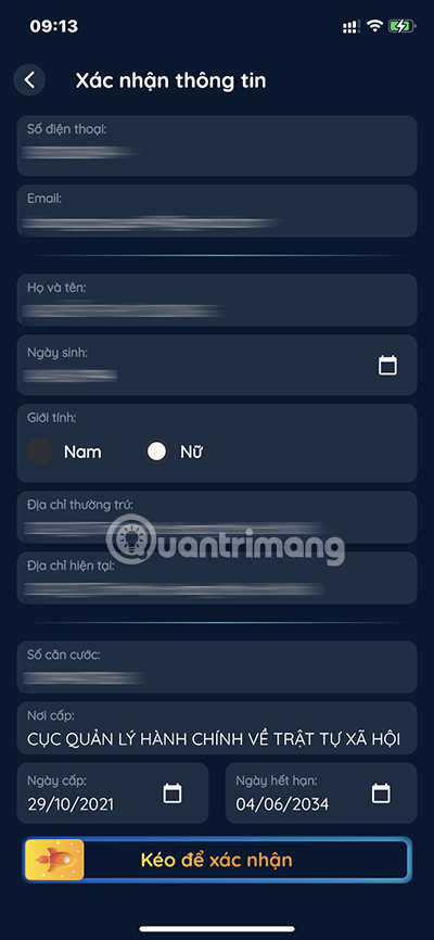 Xác nhận lại thông tin của bạn trước khi sang bước tiếp theo