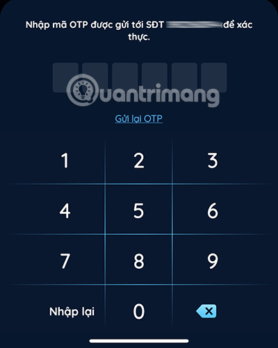 Nhập mã OTP để hoàn tất đăng ký