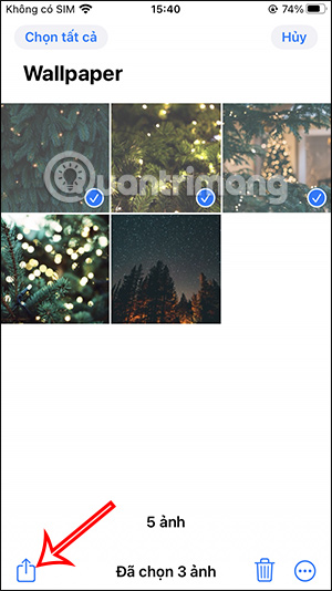 Chia sẻ hình ảnh trên iPhone