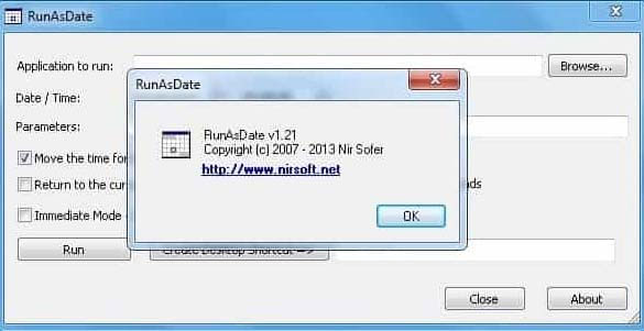 NirSoft RunAsDate
