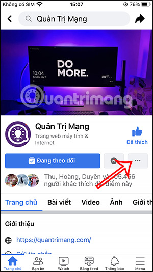 Tùy chọn Fanpage