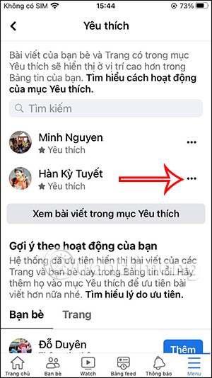 Gỡ khỏi chế độ yêu thích Facebook