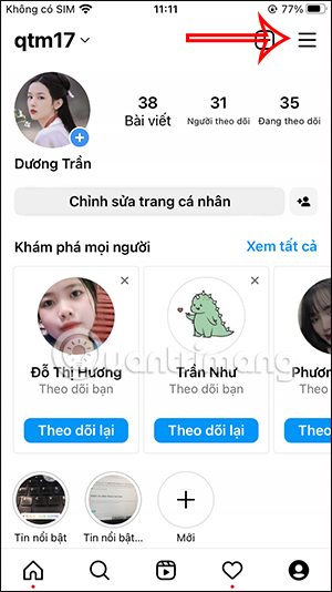 Tùy chọn Instagram