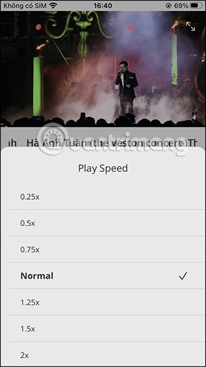 Chỉnh tốc độ phát video MeMusic