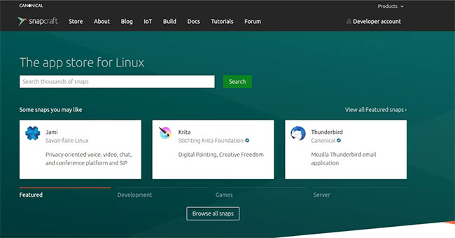 Cửa hàng ứng dụng Linux Snap Craft
