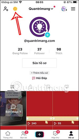 Truy cập TikTok rewards